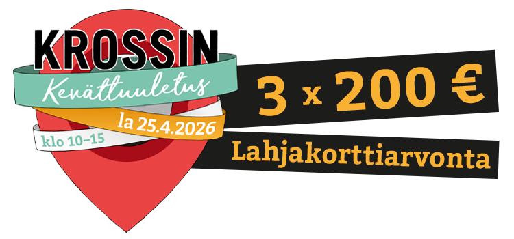 Krossin Kevättuuletus 2026: 3 x 200 € lahjakorttiarvonta